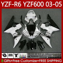 Body Kit voor YAMAHA YZF600 YZF 600 R 6 600CC YZF R6 03-05 Geel Zwart 59HC.17 YZF-R6 YZF-600 YZFR6 03 04 05 2003 2004 2005 Kuip + 8Gifts