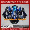 Carrosserie OEM pour Yamaha Thunderace YZF1000R YZF 1000R 1000 R 96 07 87NO.7 YZF-1000R 1996 1997 1998 1999 2000 2001 2002 2003 2004 2006 2007 2007 2007 Flammes bleus black