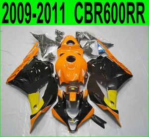 7 Geschenken + Motorfietsen voor Honda Injectie CBR600RR 09-11 Orange Black Freeship Fairing Kit CBR 600 RR 2009 2010 2011 yr57