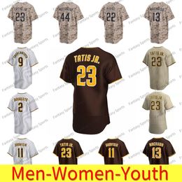 Personnalisé 23 Fernando Tatis Jr. Baseball Jerseys Soto 44 Joe Musgrove Machado 2 Xander Bogaerts Tony Gwynn Cruz 7 Ha-Seong Kim Yu Darvish Hommes Femmes Enfants