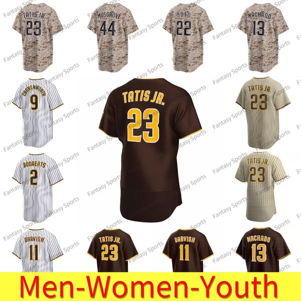 Personalizado 23 Fernando Tatis Jr. Jerseys de béisbol Soto 44 Joe Musgrove Machado 2 Xander Bogaerts Tony Gwynn Cruz 7 Ha-Seong Kim Yu Darvish Hombres Mujeres Niños