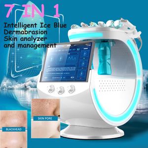 7 poignées Hydro Dermabrasion Machines Analyseur de peau RF Serrage de la peau Oxygène du visage Supprimer les points noirs Blanchiment Équipement de microdermabrasion