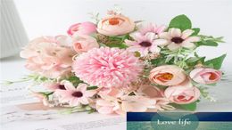 7 têtes d'hortensia fleurs bouquet artificiel soie floraison fausse pivoine mariée main fleur roses centres de table de mariage décor2485898