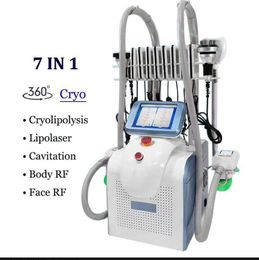 7 en 1 Cryolipolyse à 360 degrés 3 poignées Cryo Nouvelle machine d'aspiration de cryolipolyse de congélation de graisse Perte de poids rapide avec laser RF à cavitation 40k