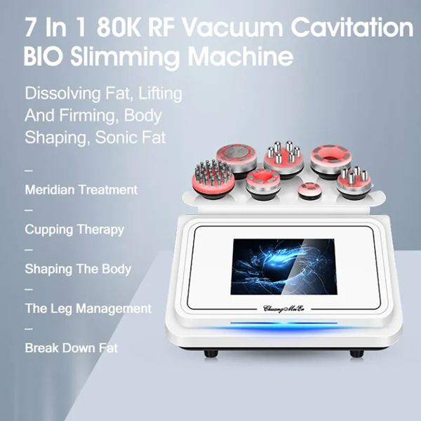 7 en 1 80K amincissant la machine laser sous vide radiofréquence Rf 40k cavitation corporelle lipo liposuccion dispositif ultrasonique de blanchiment de la peau raffermissant la peau machine de beauté