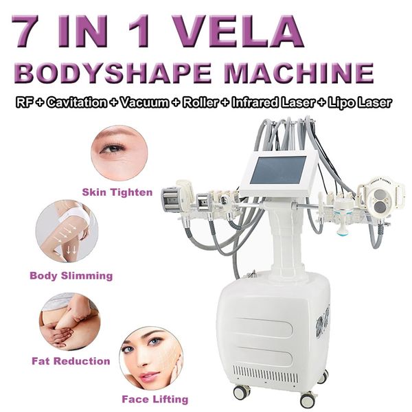 Vela Roller Lipolaser Machine Perte de poids RF Resserrage de la peau 7 en 1 Cavitation Vacuum Light Laser Laser Retrait de la ride