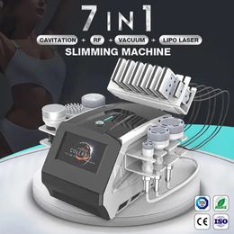 7 en 1 machine de cavitation 40k cavitation lymphatique drainage vide rf radio fréquence dds brosse massage corporel équipe de beauté