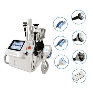 7 in 1 cavitatie RF Lipolaser Vacuüm Cryolipolyse Cool Body Sculpting Double Chin Removal Machine met Dual Handles Werk op hetzelfde moment