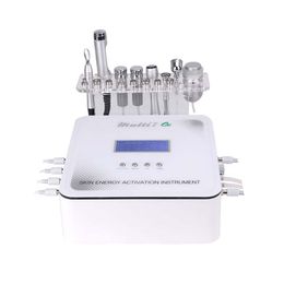 7 en 1 Dermabrasion RF Bio Lifting Mésothérapie Spa Microdermabrasion Microcourant Tête de refroidissement Galvanique Oxygène Pulvérisation Électroporation Beauté Machine