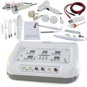 7 en 1 diamant numérique Microdermabrasion haute fréquence courant galvanique Machine faciale peau Spa Salon équipement brosse rotative