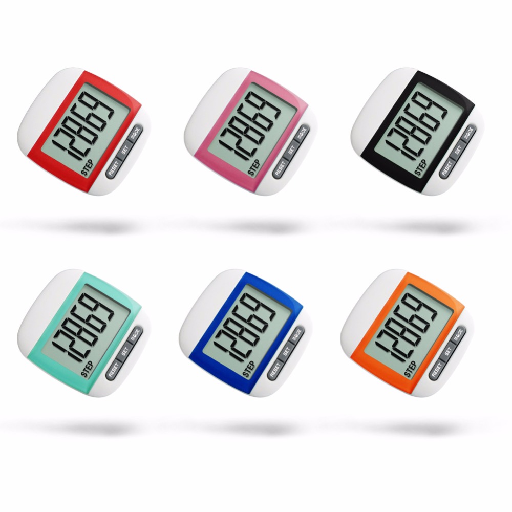 7 i 1 digital pedometer Vattentät bärbar stegrörelse Kalorier Counter Multi-Function Distance Run Monitor Ultra-Light