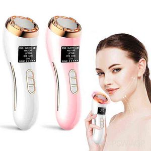 7 In 1 EMS LED Hot Cool Instrument Sonic Vibration Face Massager Wrinkle Remover Anti Aging Skin Cleansing Rejuvenation Machine 220520