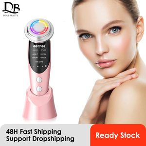 7 In 1 face lift -apparaat RF Microcurrent huid Verjonging LED Massager Lichttherapie Anti -aging rimpel schoonheidsapparatuur 240407