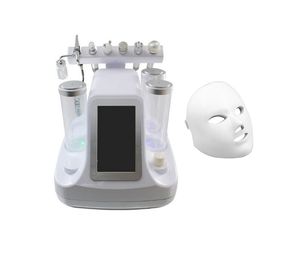 7 en 1 Hydra Dermabrasion Spa Facial Machine Ultrasound RF BIO Lifting Eau Peeling Cold Hammer Oxygen Spray 7 Couleurs Masque LED