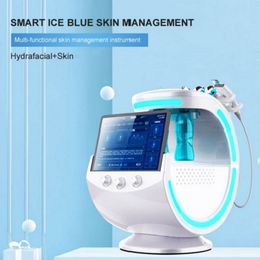 7 In 1 ijsblauwe multifunctionele analyser Professionele huidverzorging Scrubber Hydra Water Peel MicrodermoAbrasion Facial Machine