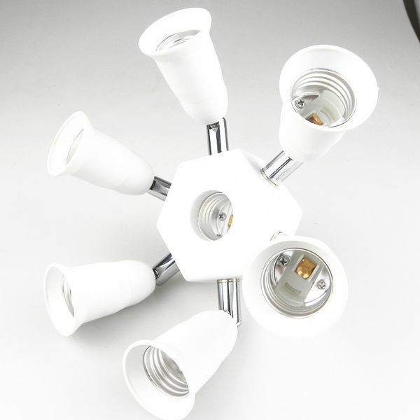 Répartiteur de douille de lumière 7 en 1, adaptateur E26 E27, convertisseur pour ampoules, réglable à 360 degrés, matériau ignifuge pliable à 180 degrés
