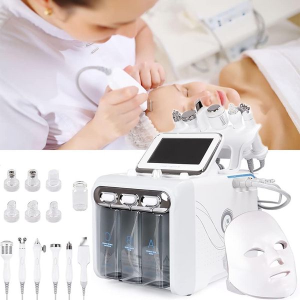 Machine multifonctionnelle 7 en 1 pour raffermir la peau, petites bulles, pour soins du visage, avec masque LED