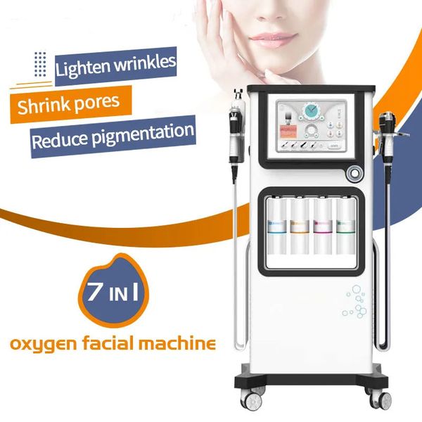 7 en 1 oxígeno que blanquea la burbuja que blanquea el equipo hidrofacial de la terapia del oxígeno del lifting facial de la limpieza profunda