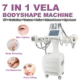 7 EN 1 Vela Bodyshape Lipolaser Machine Disuelve la grasa Modelado del cuerpo Cavitación RF Rodillo de vacío Estiramiento de la piel Levantamiento de ojos Equipo de belleza