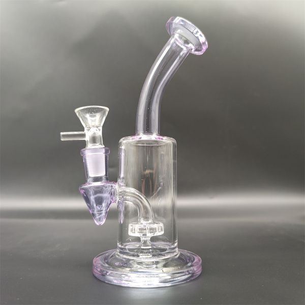 7 En Verre Violet Bong Recycler Verre Eau Bong Pipes Joint Tabac Narguilé 14mm Bol Entrepôt Local