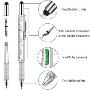 7 In1 multifunctionele balpen met moderne handheld tool meet technische liniaal schroevendraaier touchscreen stylus spirit nivea cadeau