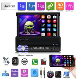 7 Inch 1 Din Telescopisch Scherm Auto GPS Navigator Android 91 Radio Allinone Groot Scherm Navigatie Palm Auto Full Touch9070398