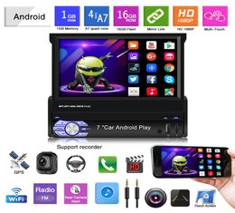 7 pouces 1 din télescopic écran voiture gps navigateur Android 91 radio allinone grand écran navigation palme car