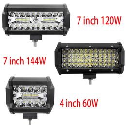 7 Inch 144W Combo Led-lichtbalken Spot Flood Beam 4x4 Spot 12V 24V 4WD Barra LED-koplamp voor autoboten SUV ATV Light4991499