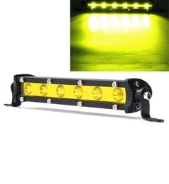 7 Inch 18W LED Verlichting Bar Spot Beam Rijden Lamp Geel DC 12V voor SUV ATV Boot 4WD Off Road6307496