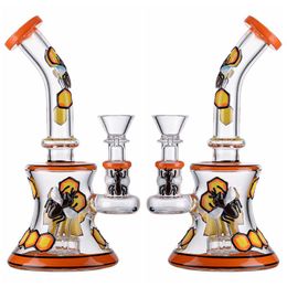 7 inch 5mm dik glazen bongen bijenstijl waterpijp Mini olie DAB Rigs beker bong rookwater pijpen met 14 mm vrouwelijke gewricht