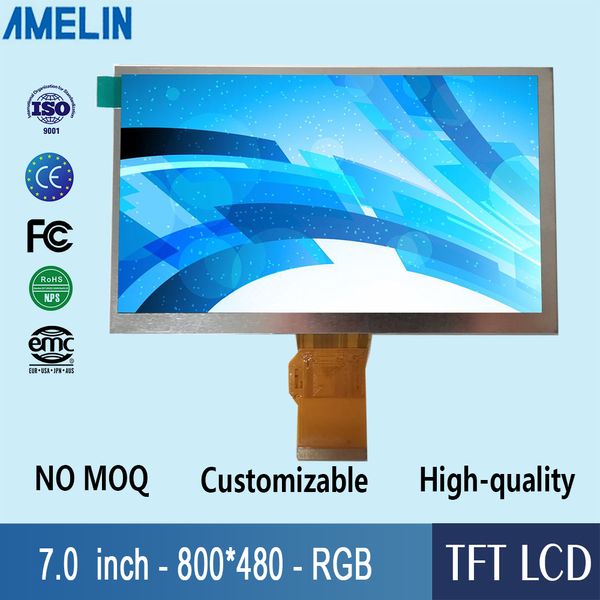 Écran de module LCD TFT 7 pouces 800*480 avec interface RVB et écran IC pilote EK9716 d'amelin