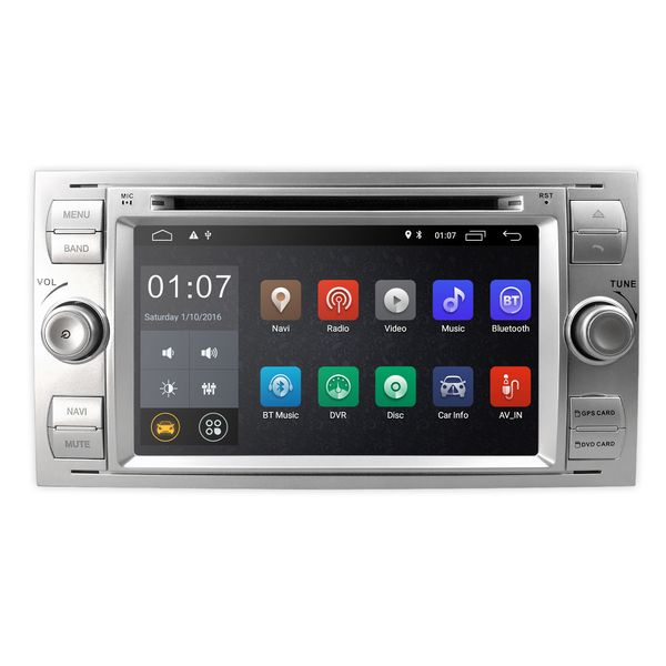 Unité principale Android de lecteur de dvd de voiture de 7 pouces pour Ford Focus 2004 GPS Navigation Mp5 multimédia