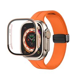 Tamaño de 49 mm para Apple Watch Ultra 2 Ultra2 Series 8 9 49 mm iWatch correa marina reloj inteligente reloj deportivo caja de correa de carga inalámbrica Funda protectora Envío rápido