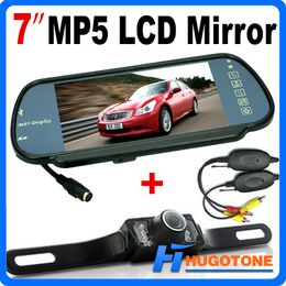 HD 7 pulgadas coche Bluetooth MP5 cámara de visión trasera LCD Monitor espejo coche marcha atrás LED visión nocturna cámara de respaldo