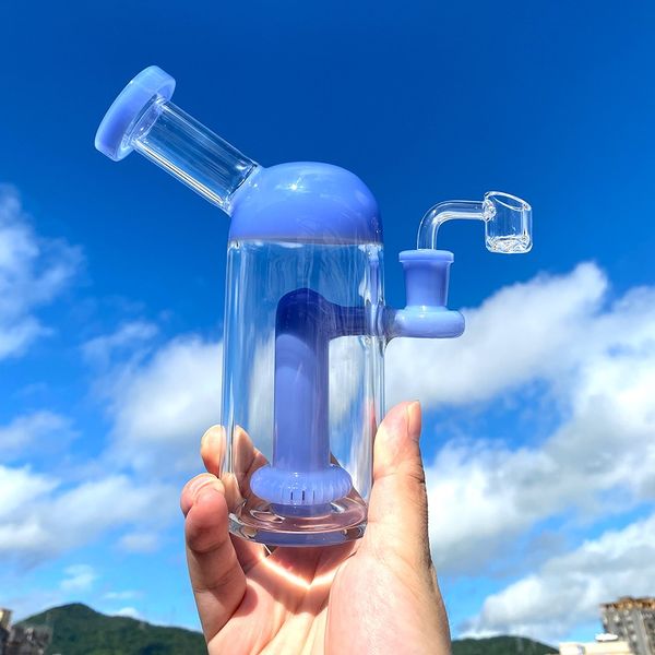 7 pouces verre dab rig bong narguilé inline perc bleu fumer plates-formes pétrolières avec quartz banger