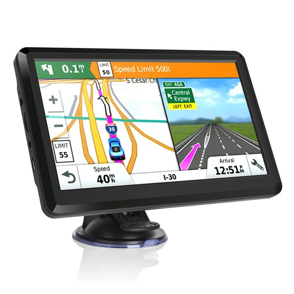 Navegación GPS para coche HD de 7 pulgadas 8G RAM 256MB FM Bluetooth AVIN Último mapa de Europa Sat Nav Camión Navegadores GPS