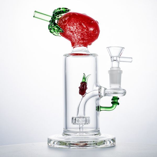 7 pouces de haute qualité en verre Bongs de 14 mm Style de fruit Bong bleu jaune vert rouge orange ananas huile tampon de grées de douche inversée perc