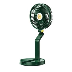 7 inch draagbare elektrische fans opvouwbare bureau fan instelbaar met 5200 mah USB oplaadbare batterij en ingebouwde lamp voor kantoor thuis picknick