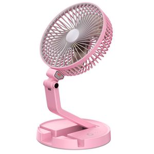 7 inch draagbare vouw desktop fan instelbaar met 2600 mah USB oplaadbare batterij ingebouwde lamp voor kantoor thuis picknick elektrische fans