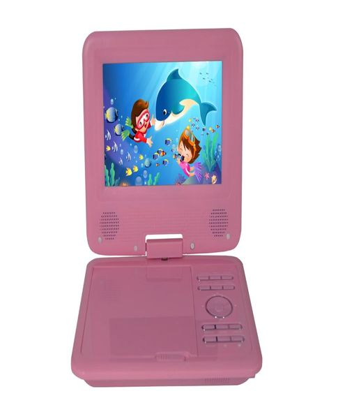 Reproductor multimedia portátil de 7 pulgadas con pantalla giratoria 3 horas Batería recargable Girls Jugadores Regalos de cumpleaños para niños Pink762889459740