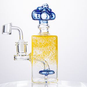 Pommeau De Douche De 7 Pouces Perc Verre Bongs Huile Dab Rigs Narguilés 5mm D'épaisseur Peigne Perc Percolateur 14mm Mâle Joint Verre Bongs Conduites D'eau Avec Bol XL-20-002