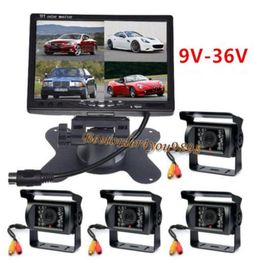 7 inch TFT LCD 4CH Video Quad Split Car Monitor 4 x 18 IR LED Reverse Camera 24V achteraanzichtset voor vrachtwagenbus Caravan263A4306179