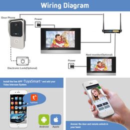 7 inch WiFi Video Door Telefoon met slot appartementsgebouw intercom voor villa huisinvoer beveiliging tuya slim systeem