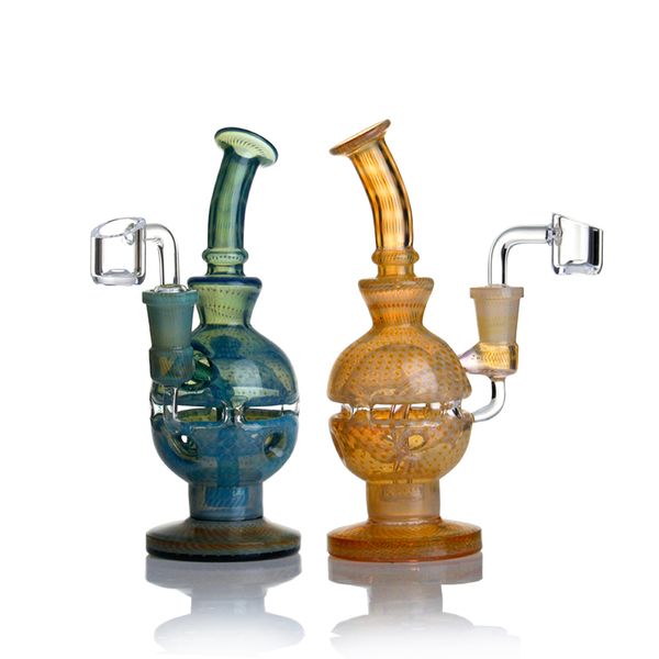 7 pulgadas Fab Fab Glass Glass Dab Tipes Water Tipes Bongs Heady Bubbler Herb Reciclaje de plataformas de aceite con cabezal de ducha Perc hecha con varilla de vidrio de Northstar americana de alta calidad