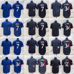 34 Fernando Valenzuela 50 Mookie Betts 7 Julio Urias 2024 Nieuwe Honkbalshirts Heren Gestikt Jersey Coutom Dames Jeugd