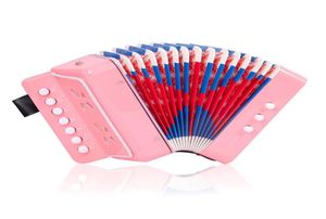 7 toetsen knop roze accordeon cadeau voor kinderen01234564514699