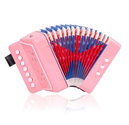 7 touches Bouton Gift accordéon rose pour enfants01234566662947