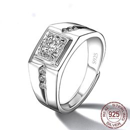 Bague ajustable en argent Sterling 925 pour hommes, 7 sortes d'origine, diamant de laboratoire, cadeau d'anniversaire, bijoux entiers JM-888204i