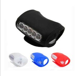 7 led silicone vélo lampe lumières Flash vélo feu arrière sécurité cyclisme avant lumière nuit warnning phares