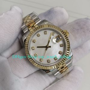 7 Model 904L staal 18k gele gouden horloges voor vrouwen 31 mm dop diamant dial gewijzige ring saffierglas cal.2836 beweging automatische dameshorloge